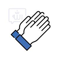 Offering A Prayer filled outline icon. EPS 10 file vector