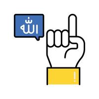 Allah is one filled outline icon. EPS 10 file vector