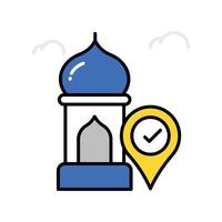 Mosque Location filled outline icon. EPS 10 file vector