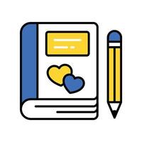 Love Diary filled outline icon. EPS 10 file. vector