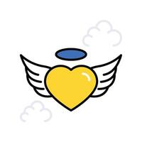 Heart Angle filled outline icon. EPS 10 file vector