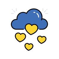 Love Cloud filled outline icon. EPS. 10 file vector