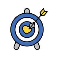 Love Target filled outline icon. EPS 10 file vector