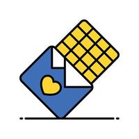 Chocolate bar filled outline icon. EPS 10 file vector