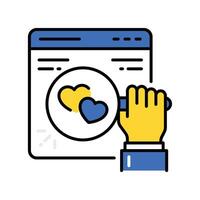 Finding Love filled outline icon. EPS 10 file vector