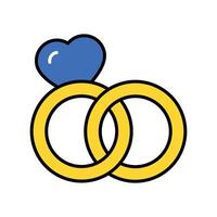 Rings filled outline icon. EPS 10 file vector
