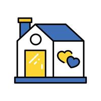Romantic Home filled outline icon. EPS 10 file vector
