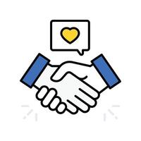 Handshake filled outline icon. EPS. 10 file. vector