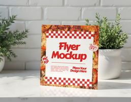 A flyer mockup featuring a delicious pizza design ready for your custom branding psd