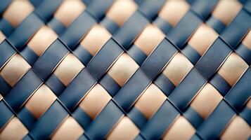 Close-up of intricately woven textile showcasing geometric patterns and color contrasts photo
