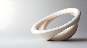 Abstract sculptural design featuring intertwined rings on a minimalist background photo