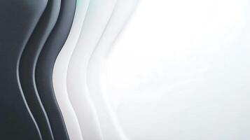 Smooth, flowing abstract design featuring black and white waves, creating a serene backdrop photo