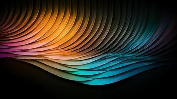 Abstract waves of vibrant colors flowing smoothly in a dark background, creating a serene atmosphere photo