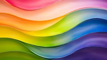Vibrant flowing waves of color in a gradient pattern, creating a dynamic and artistic backdrop photo
