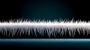 Close-up of a textured surface with fine, white fibers against a dark background, showcasing intricate details photo