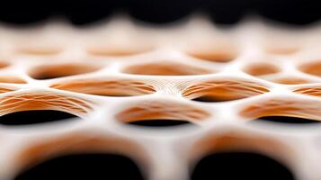 Abstract close-up of a textured surface showcasing intricate patterns and soft lighting photo