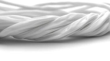 Close-up of intertwined white cords creating a textured pattern against a soft background photo