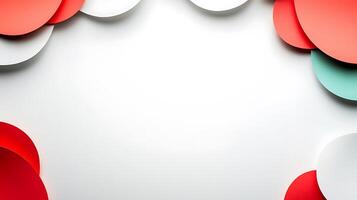 Colorful overlapping circles create a vibrant border on a clean, white background, ideal for design photo