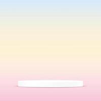 Pastel tones background 3d with white podium Space for selling products on the website. Display of cosmetic products. Product display background. illustration. vector