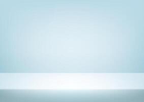 Empty white and gray studio background. Empty Room Studio with table. Space for selling products, backdrop, wallpaper, background, text. Empty room with light effect. Gradient table. illustration vector
