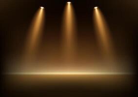 Gold color background. Empty room with light effect. Space for selling products on the website. illustration. vector