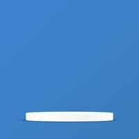 Blue background 3d with white podium. 3D abstract studio room with pedestal podium. Space for selling products, backdrop, wallpaper, background, text. illustration vector