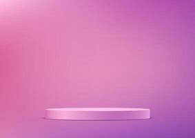 Pink and purple background 3d with podium space for selling products on the website. Display of cosmetic products. Stage or podium. Product display background. illustration. vector