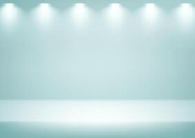 Blue studio room background. Empty room with light effect. Space for selling products on the website. illustration vector