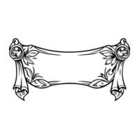 Ornate decorative scroll banner with floral elements for design and craft projects vector