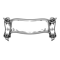 Vintage blank scroll banner illustration for decorative design or text vector