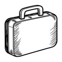 Vintage briefcase illustration with handle and textured design on white background vector