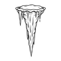Intricate black and white icicle design, frozen winter nature element with ice details vector
