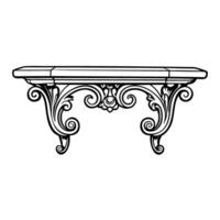 Intricate ornamental wall bracket design vintage decor element with swirling details and symmetry vector
