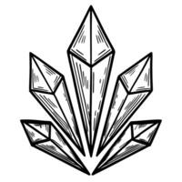 abstract crystal design with geometric shapes monochrome pattern of pointed, sharp crystal formations vector