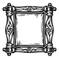 Ornate vintage frame illustration with intricate design classic decorative art, border template vector