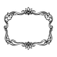 Ornate vintage frame design with floral accents and intricate borders vector
