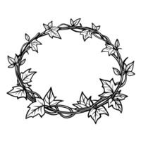 Circular ivy wreath design nature inspired frame for decorative and artistic use vector