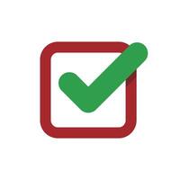 Green Check Mark Red Square Logo Template Illustration Design. EPS 10. vector