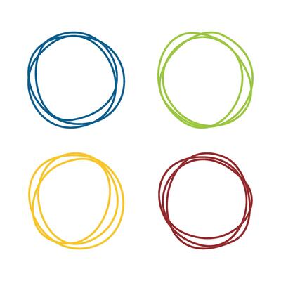 Set Colorful Circle Lines Logo Template Illustration Design. EPS 10.