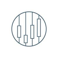 Circle Outline Candlestick Logo Template Illustration Design. EPS 10. vector