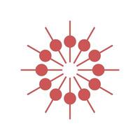 Red Circle Star Flower Ornamental Logo Template Illustration Design. EPS 10. vector