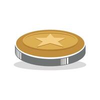 Gold Star Coin Logo Template Illustration Design. EPS 10. vector