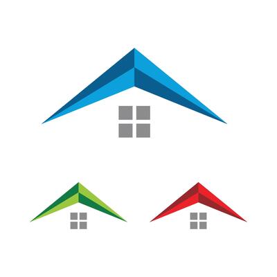 Colorful Set Roof of Real Estate Logo Template Illustration Design. EPS 10.
