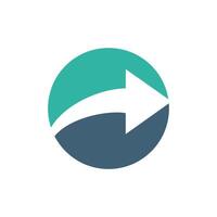 Negative Space Circle Arrow Logo Template design Illustration Design. EPS 10. vector