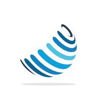 Swoosh Half Blue Globe Logo Template Illustration Design. EPS 10. vector
