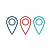 Three Point Locator Logo. Pin Map Icon Template Illustration Design. EPS 10. vector