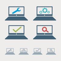 Set Laptop Template Computer Icon Logo Illustration Design. EPS 10. vector