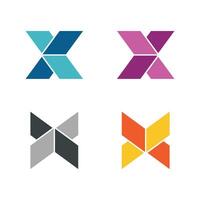 Set Colorful Letter X Initial Logo Template Illustration Design. EPS 10. vector