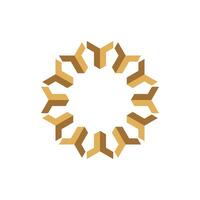 Gold Ornament Circle Star Logo Template Illustration Design. EPS 10. vector