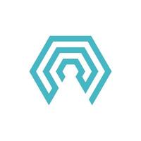 Monoline Abstract Hexagon Shape Logo Template Illustration Design. EPS 10. vector